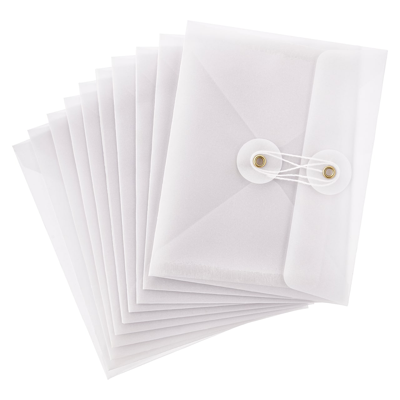 A2 White String & Button Closure Vellum Envelopes by Recollections™, 10ct.